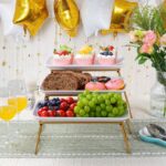 HAPPY KIT 3 Tier Serving Tray Set with Gold Freely Combinable Rack,12 Inch Tiere... - Image 4