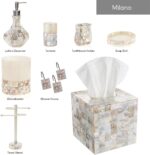 Milano Bathroom Accessories Set - 4 Piece Bathroom Accessory Set with Natural Mo... - Image 6