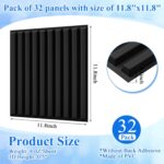 Nuanchu 32 Pcs 3D Slat Wall Panels, 12"x12" PVC Fluted Wall Paneling for Interio... - Image 3