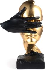 Thinker Statue-Silence is Gold-Abstract Art Figurine Decor - No Hear No See No S... - Image 2