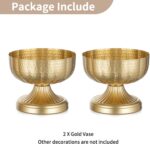 NUPTIO Gold Vases for Centerpieces Wedding: Hammered Brass Compote Vases for Sma... - Image 7