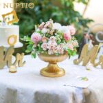 NUPTIO Gold Vases for Centerpieces Wedding: Hammered Brass Compote Vases for Sma... - Image 8