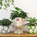 GUGUGO Cute Daisy Flower Pot, Decorative Plant Pots with Drainage Holes, Funny U... - Image 3