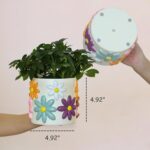 GUGUGO Cute Daisy Flower Pot, Decorative Plant Pots with Drainage Holes, Funny U... - Image 4