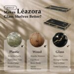 2-Tier Black Marble Bathroom Countertop Organizer – Glass Shelves & Gold Metal F... - Image 4
