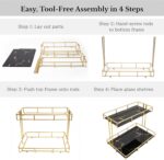 2-Tier Black Marble Bathroom Countertop Organizer – Glass Shelves & Gold Metal F... - Image 8
