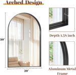 20" x 30" Luxury Arched Bathroom Mirror - Arch Wall Mirror with Shatterproof Tem... - Image 3