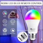 LED Color Changing Light Bulb with Remote Control, 60W Equivalent RGB Bulbs, 8W ... - Image 3