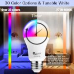 LED Color Changing Light Bulb with Remote Control, 60W Equivalent RGB Bulbs, 8W ... - Image 4