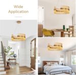 Modern Gold Chandeliers, 24" LED Dining Room Light 60W Dimmable Luxury Crystal R... - Image 4