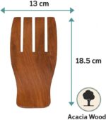 Acacia Wood Salad Servers, 7-inch Serving Hands, Set of 2, Brown (7-inch Wood) - Image 3