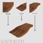 Acacia Wood Salad Servers, 7-inch Serving Hands, Set of 2, Brown (7-inch Wood) - Image 4