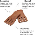 Acacia Wood Salad Servers, 7-inch Serving Hands, Set of 2, Brown (7-inch Wood) - Image 5