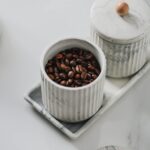 Marble Small Bathroom Jar Set ，Ceramic Cotton Swabs Holder with Lid and Dresser ... - Image 4