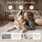 PureCozy 6x9 Washable Area Rug Beige Vintage Distressed Large Rug for Living Roo... - Image 4