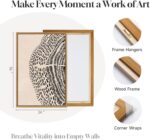 3 Piece Framed Neutral Tree Ring Wall Art for Living Room, Large Beige Black Abs... - Image 5