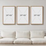 3 Piece Framed Neutral Tree Ring Wall Art for Living Room, Large Beige Black Abs... - Image 6