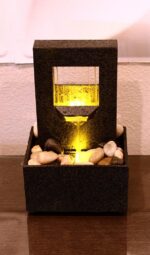 Nature's Mark Raining Spout LED Relaxation Water Fountain with Authentic River R... - Image 3