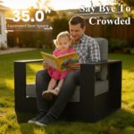 LayinSun Oversized Aluminum Outdoor Furniture, 1 Piece Patio Lovseat Sofa, Deep ... - Image 4