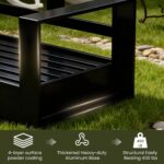 LayinSun Oversized Aluminum Outdoor Furniture, 1 Piece Patio Lovseat Sofa, Deep ... - Image 6