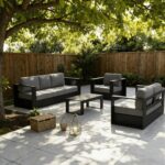 LayinSun Oversized Aluminum Outdoor Furniture, 1 Piece Patio Lovseat Sofa, Deep ... - Image 7