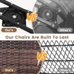 wildformers Luxury Outdoor Swivel Wicker Glider Patio Chairs with Table Set, Ove... - Image 5