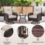 wildformers Luxury Outdoor Swivel Wicker Glider Patio Chairs with Table Set, Ove... - Image 6