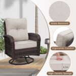 wildformers Luxury Outdoor Swivel Wicker Glider Patio Chairs with Table Set, Ove... - Image 7