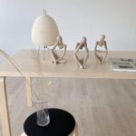 Abstract Style Thinker Sculptures, Sandstone Resin Thinker Statue Ornaments, Hou... - Image 6