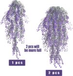 RECUTMS Vine Plant Fake 4 Pcs Ferns Plants Large Faux Artificial Hanging Plants ... - Image 3