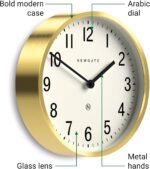 NEWGATE® Master Edwards wall Clock | Mid-Century Style Clock | 12 inch | Deep Me... - Image 5