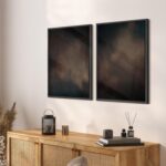 SIGNFORD Framed Canvas Print Wall Art Set Moody Dark Abstract Earth Tones Illust... - Image 4