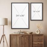 SIGNFORD Framed Canvas Print Wall Art Set Moody Dark Abstract Earth Tones Illust... - Image 7