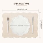 AHHFSMEI Faux Linen Placemats Set of 6 Heat Resistant Non-Slip Stain Proof Table... - Image 3