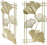 Omabeta Gold Metal Wall Decor, Aristocratic Luxurious Golden Leaf Wall Sculpture... - Image 4