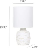 Simple Designs LT1171-OFF 13.78" Chic Glow Marble Inspired Concrete Table Lamp w... - Image 4