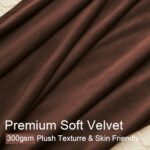 Dark Brown Velvet Curtains 84 Inches Long for Living Room Bedroom Tan Luxury Vin... - Image 4