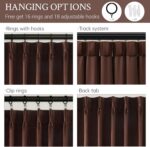 Dark Brown Velvet Curtains 84 Inches Long for Living Room Bedroom Tan Luxury Vin... - Image 5