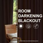 Dark Brown Velvet Curtains 84 Inches Long for Living Room Bedroom Tan Luxury Vin... - Image 6