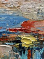 Diathou Art Hand-painted blue Abstract Art Oil painting Modern abstract style ar... - Image 3