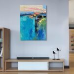 Diathou Art Hand-painted blue Abstract Art Oil painting Modern abstract style ar... - Image 7