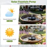 Solar Water Fountain for Bird Bath Solar Pump for Fountain New Upgraded Mini Sol... - Image 4