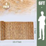 Barydat 4 Pcs 3 x 16.4 ft Reed Fence Roll, 85% Shade Bamboo Privacy Screen, Natu... - Image 3