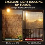 Barydat 4 Pcs 3 x 16.4 ft Reed Fence Roll, 85% Shade Bamboo Privacy Screen, Natu... - Image 4