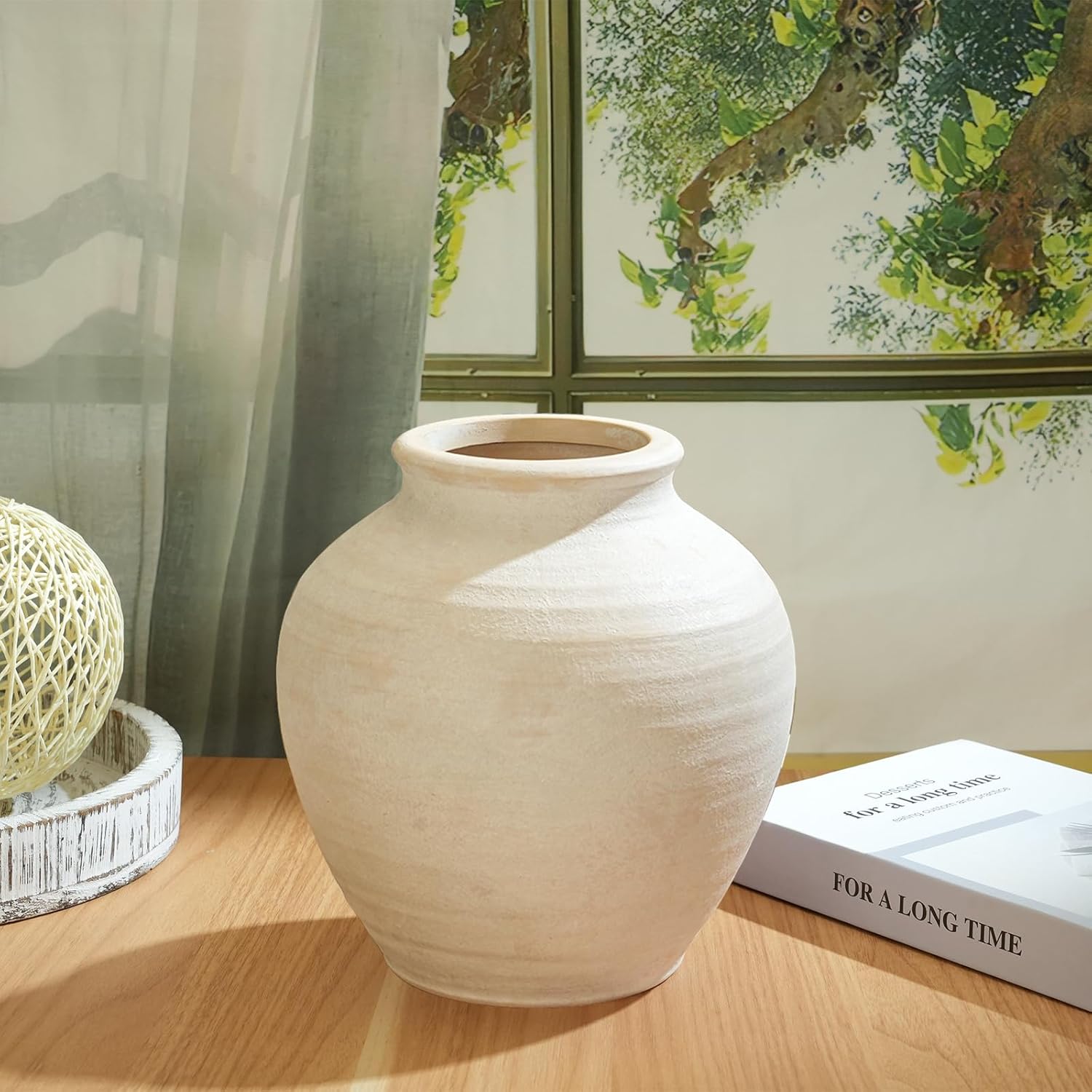 Ceramic Flower Vase Home Decor, 6.2 inch Farmhouse Rustic Vintage Decorative Vas... - Image 7