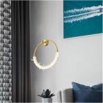 Modern Copper Ring Small Chandelier Indoor Hanging Light Restaurant Luxury Cryst... - Image 5