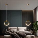 Modern Copper Ring Small Chandelier Indoor Hanging Light Restaurant Luxury Cryst... - Image 7