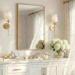 24"x36" Gold Bathroom Mirror for Wall, Shatterproof Tempered Glass, Brass Tone R... - Image 3