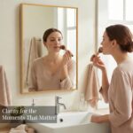 24"x36" Gold Bathroom Mirror for Wall, Shatterproof Tempered Glass, Brass Tone R... - Image 4
