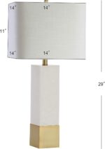 JONATHAN Y 29" Brass Gold/White Metal and Marble Table Lamp, Contemporary Transi... - Image 4